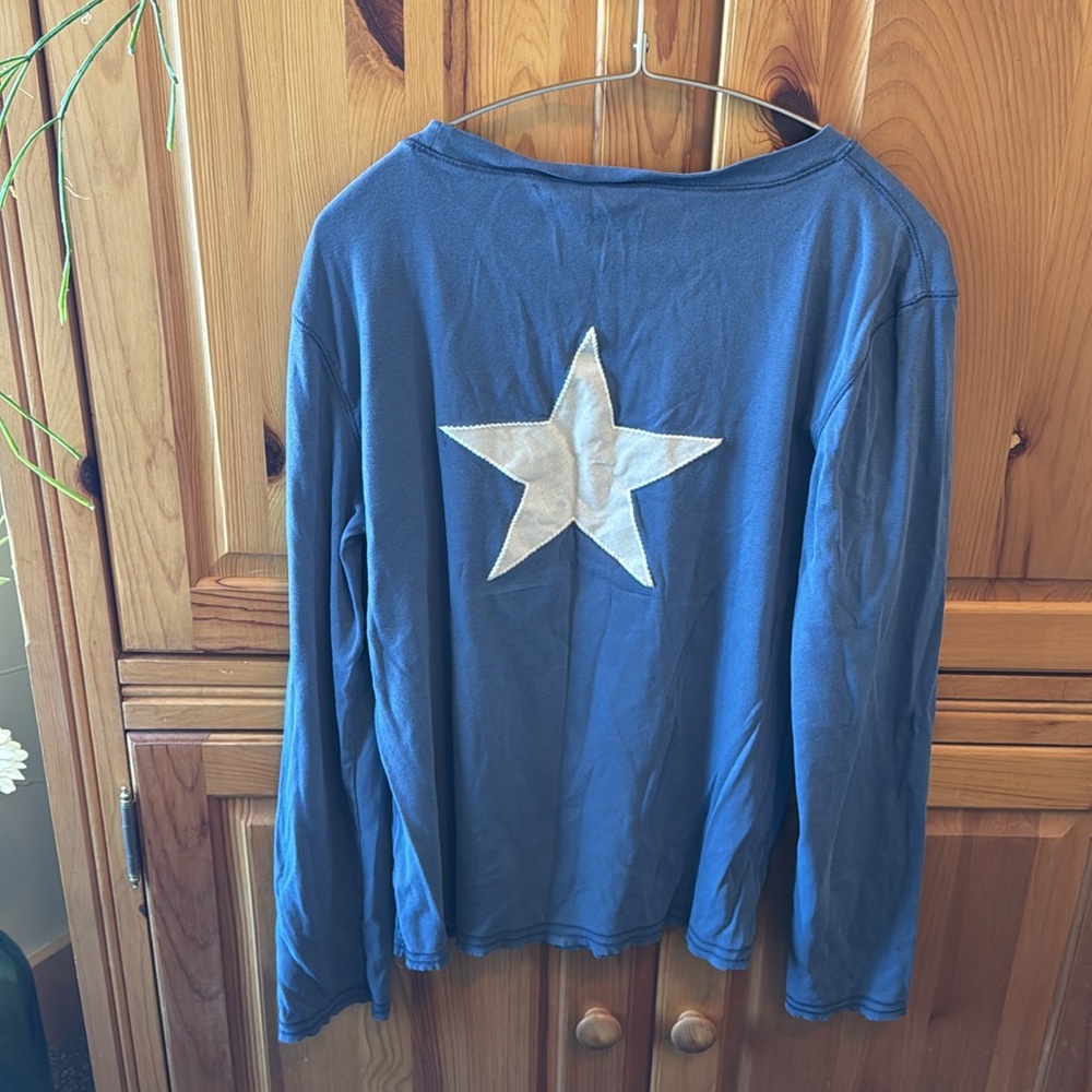 Sundance A Little Light Blue Long Sleeve Star Tee